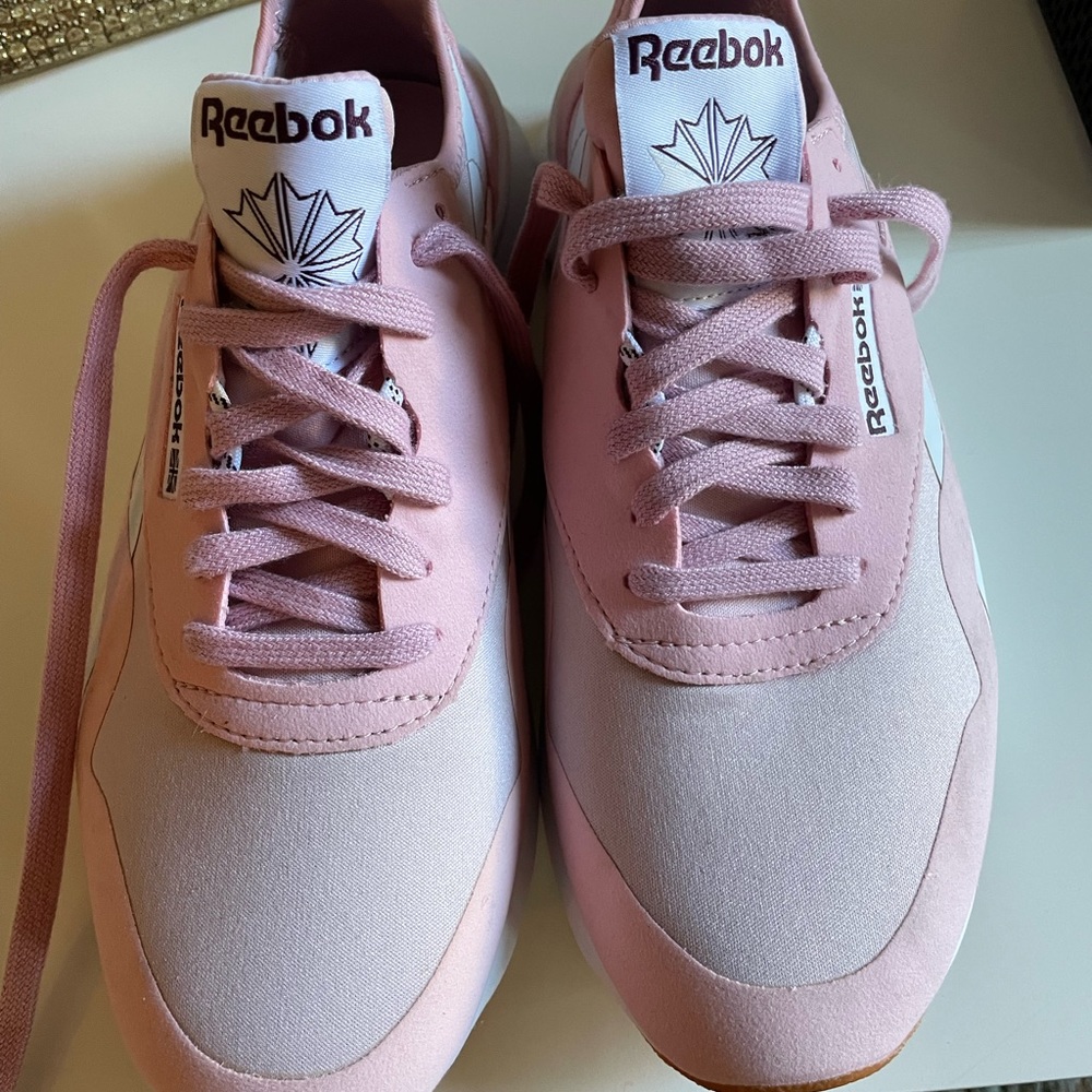 New pink Reebok classic SP nylon sneakers